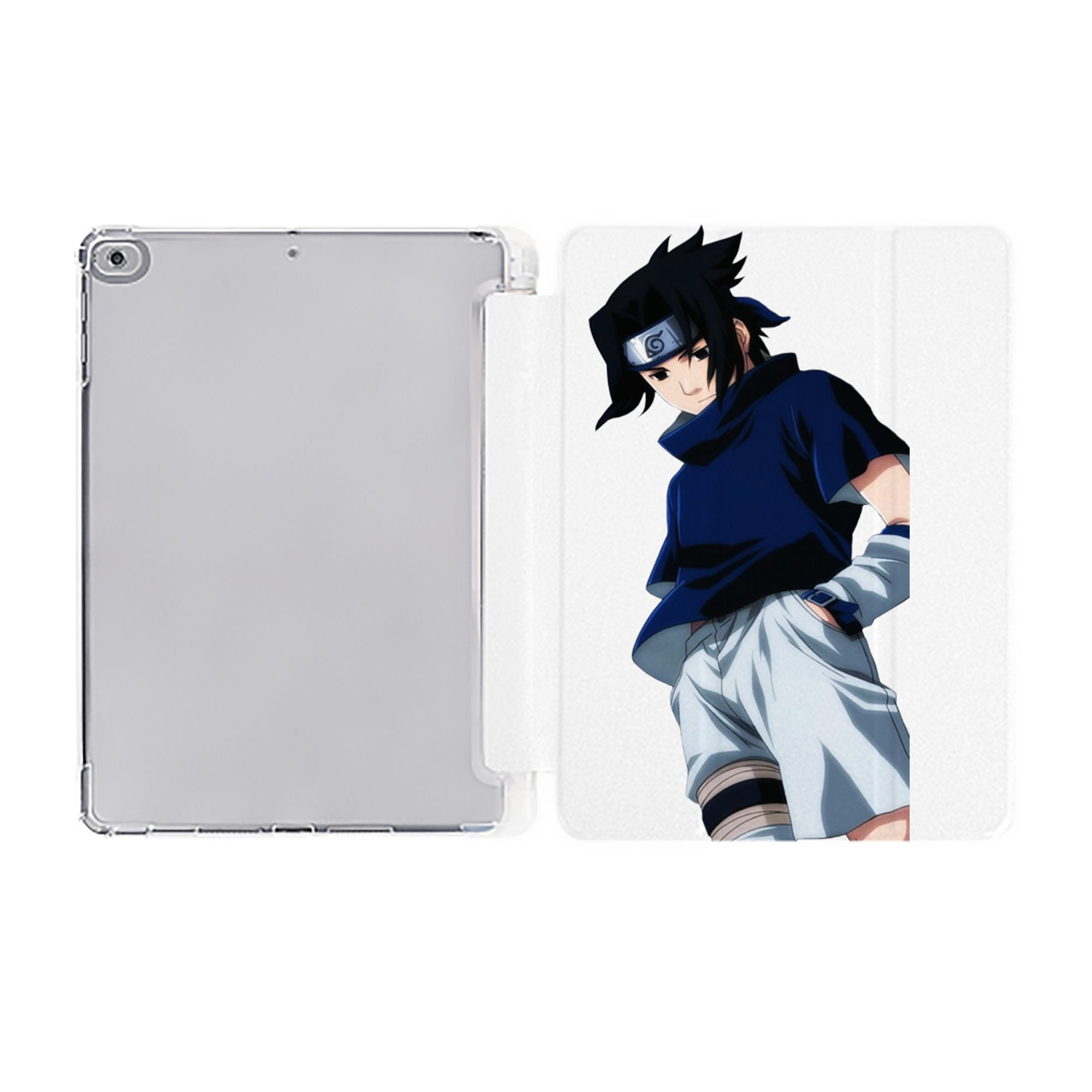 （画像用） NARUTO -ナルト- うちは サスケ Uchiha Sasuke IPad ケース ペン収納付き 三つ折りスタンド PUレザー×シリコン 対応機種9.5/10.5/10.9インチ